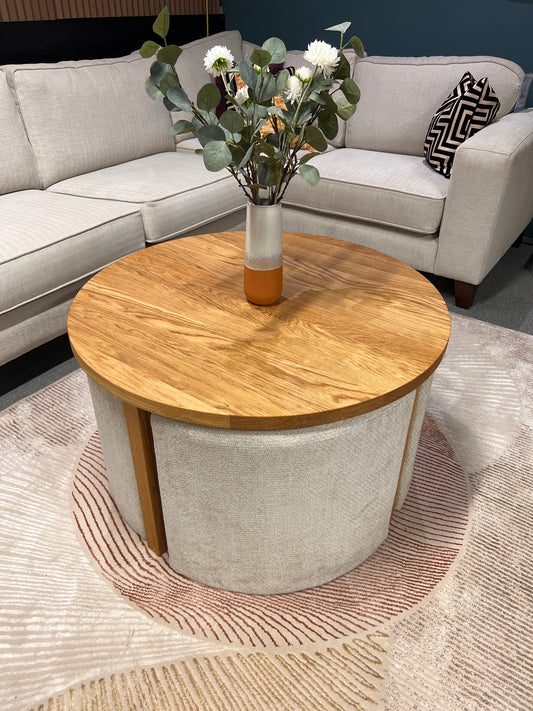 Bespoke Snug Circle Coffee Table with Stools
