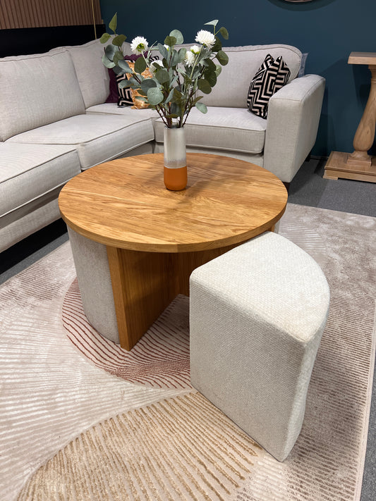 Bespoke Snug Circle Coffee Table with Stools