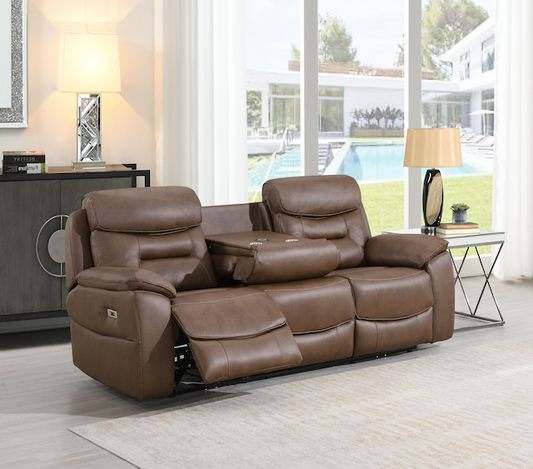Leroy 3 Seater - Chestnut w/ Drop-Down Tray AC