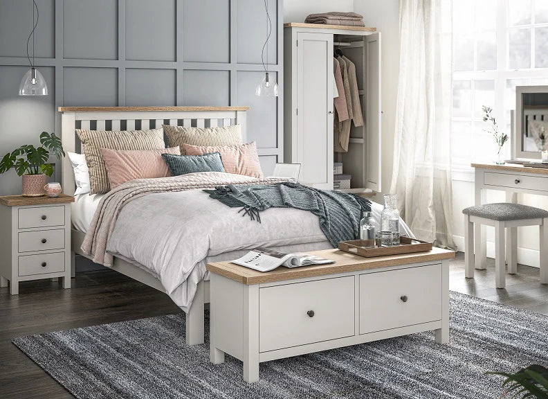 Modern Country Bed Frame - Coconut White - Multiple Sizes