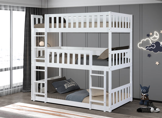 Melvin Triple Bunk Bed - White