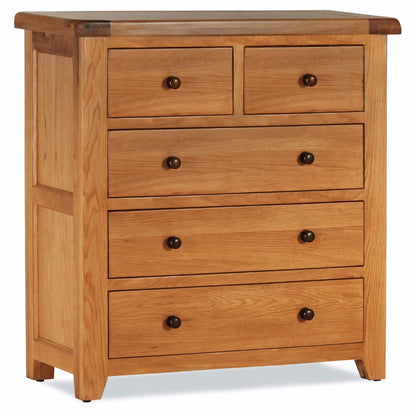 Oscar 5 Drawer Chest - Solid Oak