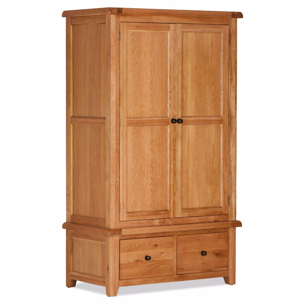Oscar Double Wardrobe - Solid Oak