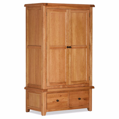 Oscar Double Wardrobe - Solid Oak
