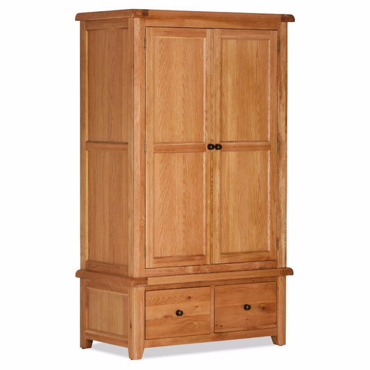 Oscar Double Wardrobe - Solid Oak