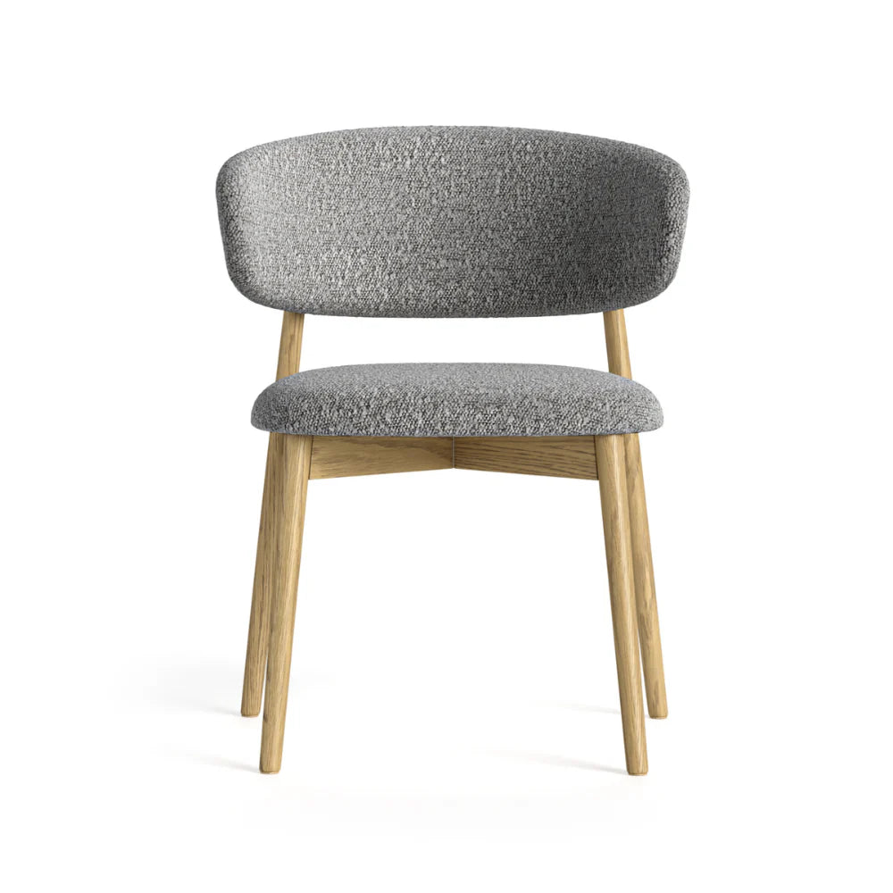Phoenix Dining Chair - Oak w/ Grey Boucle