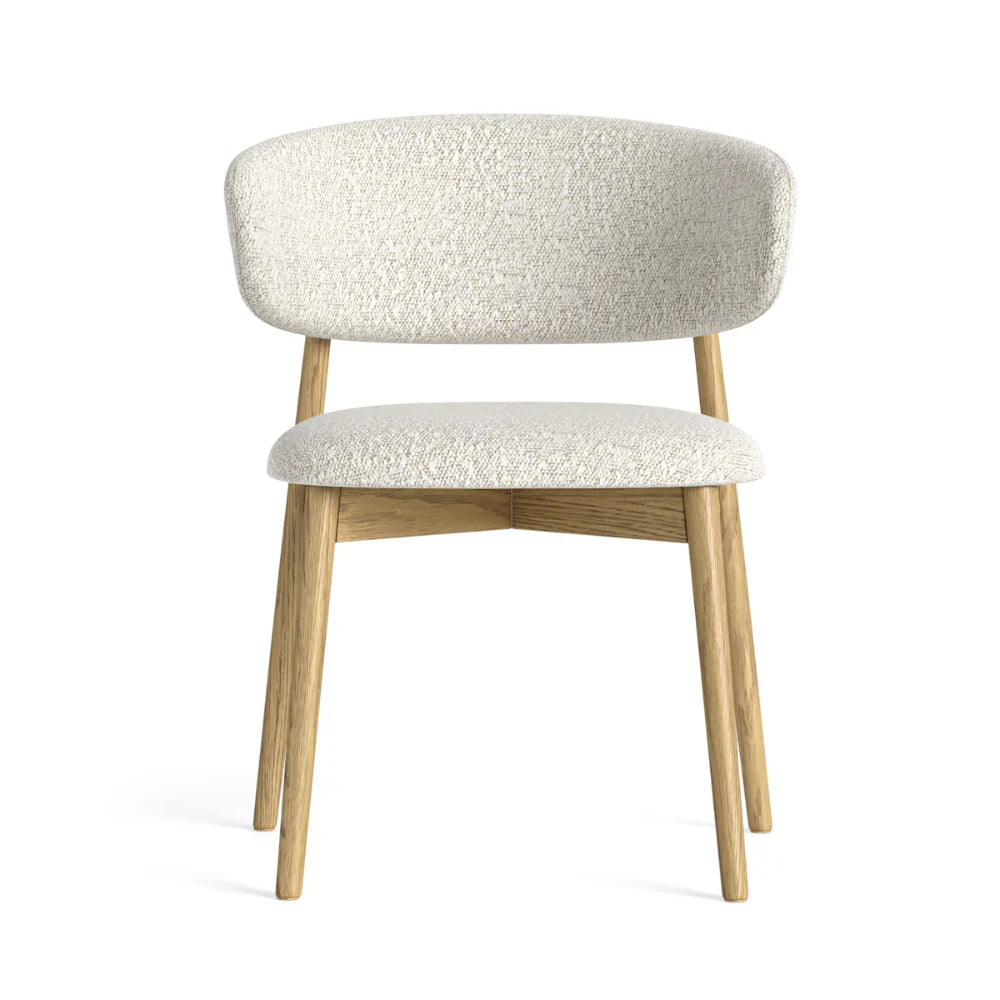 Phoenix Dining Chair - Oak w/ White Boucle