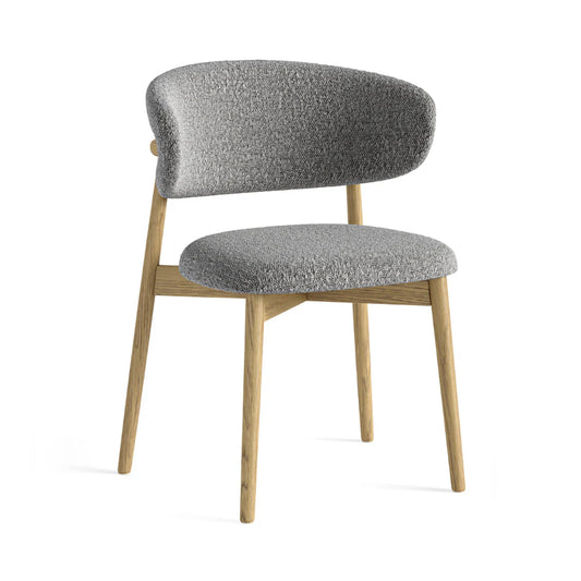 Phoenix Dining Chair - Oak w/ Grey Boucle