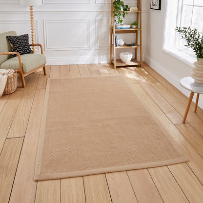Portland Jute Rug - Beige w/ Beige Border