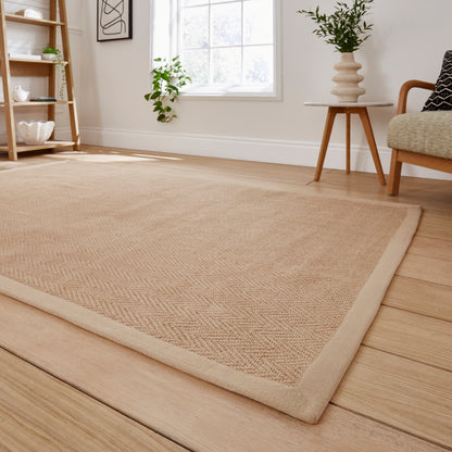 Portland Jute Rug - Beige w/ Beige Border