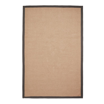 Portland Jute Rug - Beige w/ Charcoal Border