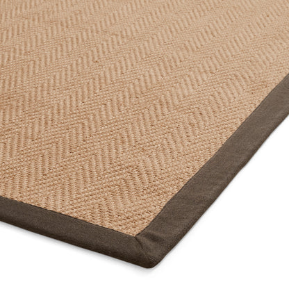 Portland Jute Rug - Beige w/ Charcoal Border