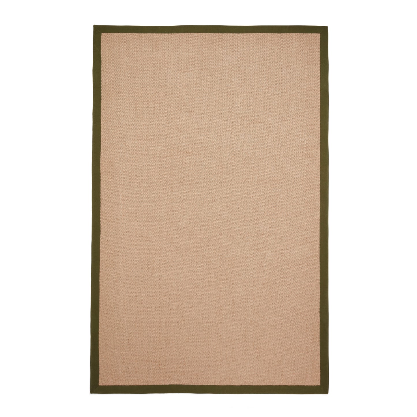 Portland Jute Rug - Beige w/ Green Border