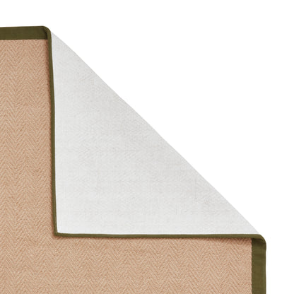 Portland Jute Rug - Beige w/ Green Border