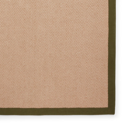 Portland Jute Rug - Beige w/ Green Border