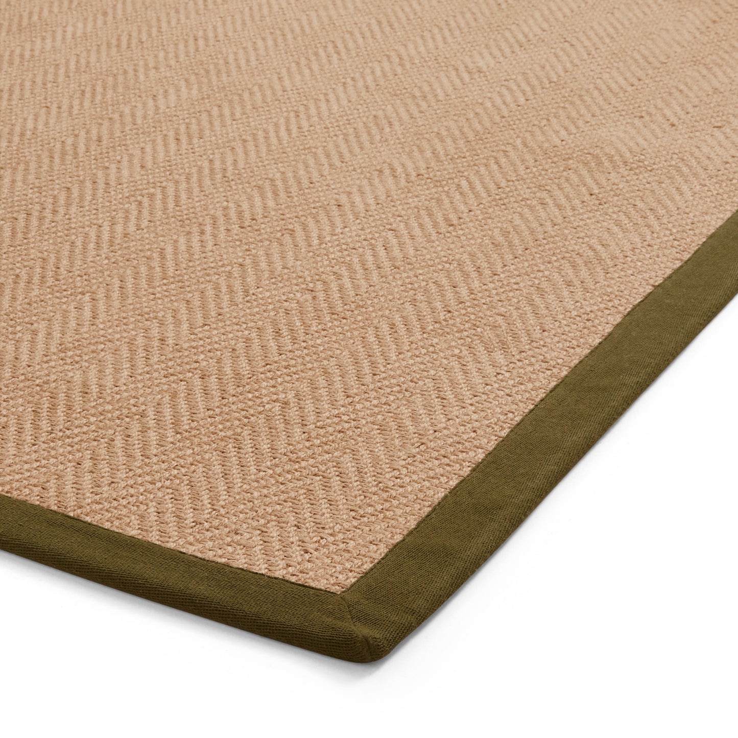 Portland Jute Rug - Beige w/ Green Border