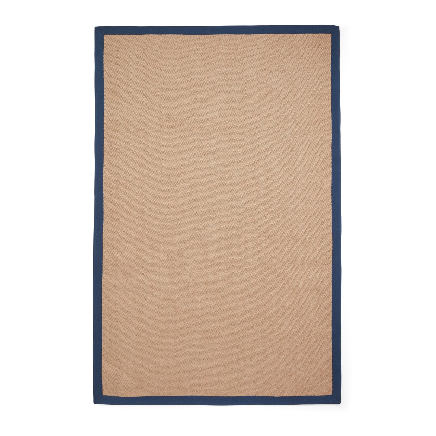 Portland Jute Rug - Beige w/ Navy Border