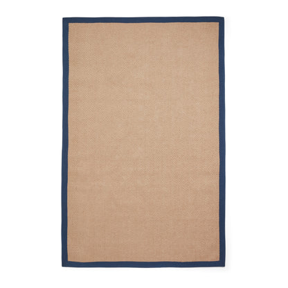 Portland Jute Rug - Beige w/ Navy Border