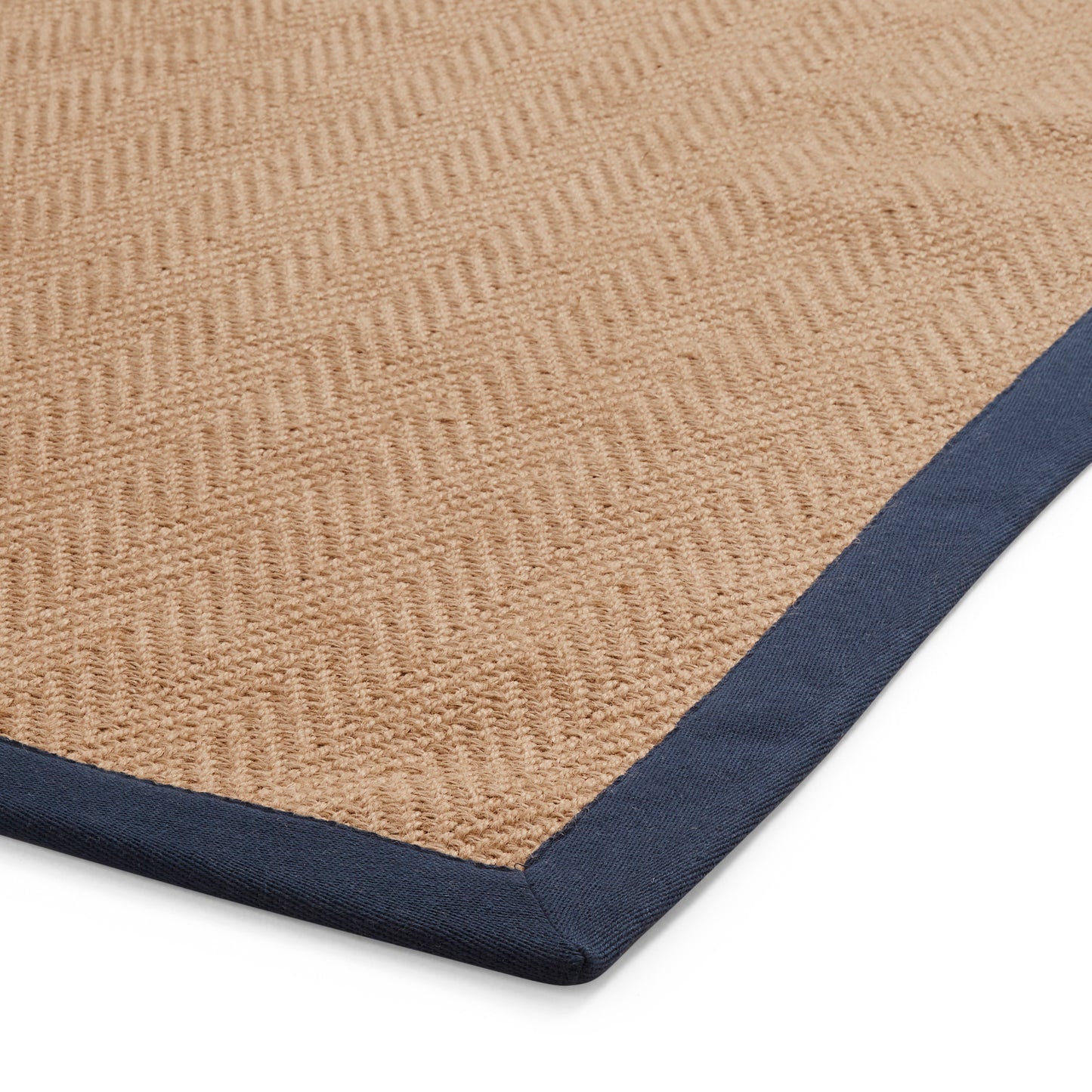Portland Jute Rug - Beige w/ Navy Border