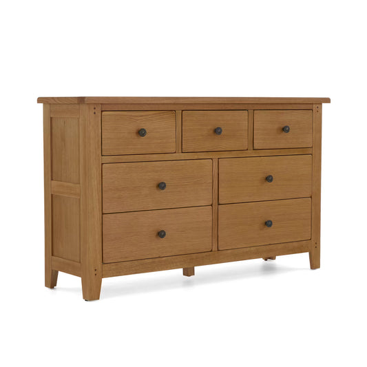 Burford 3 Over 4 Chest of Drawers - Oak