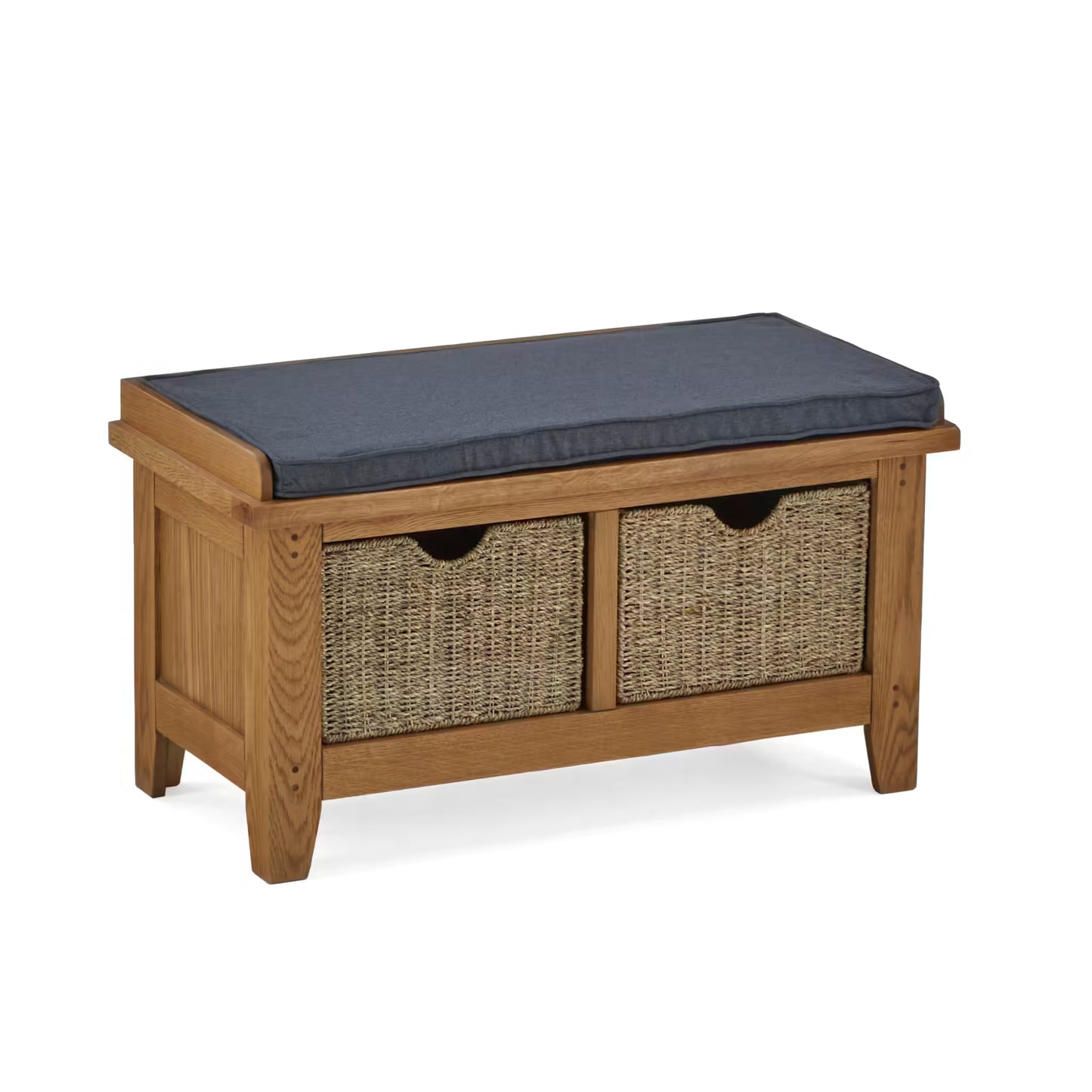 Burford Hallway Bench with Baskets - Oak