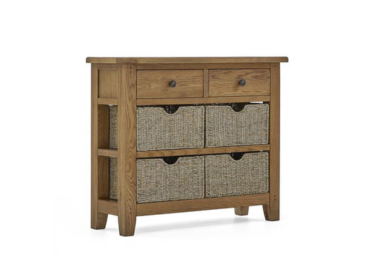 Burford Console Table with Baskets - Oak