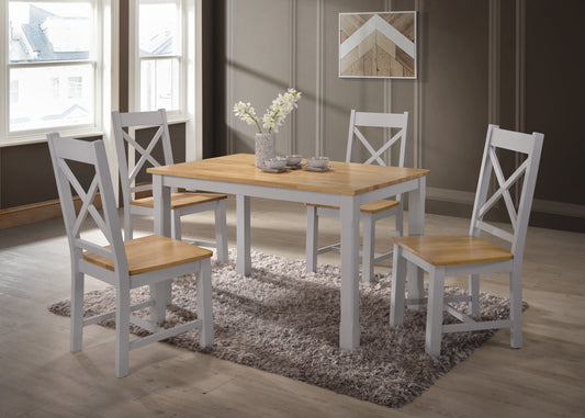 Rochester 4' Dining Set - Grey & Oak