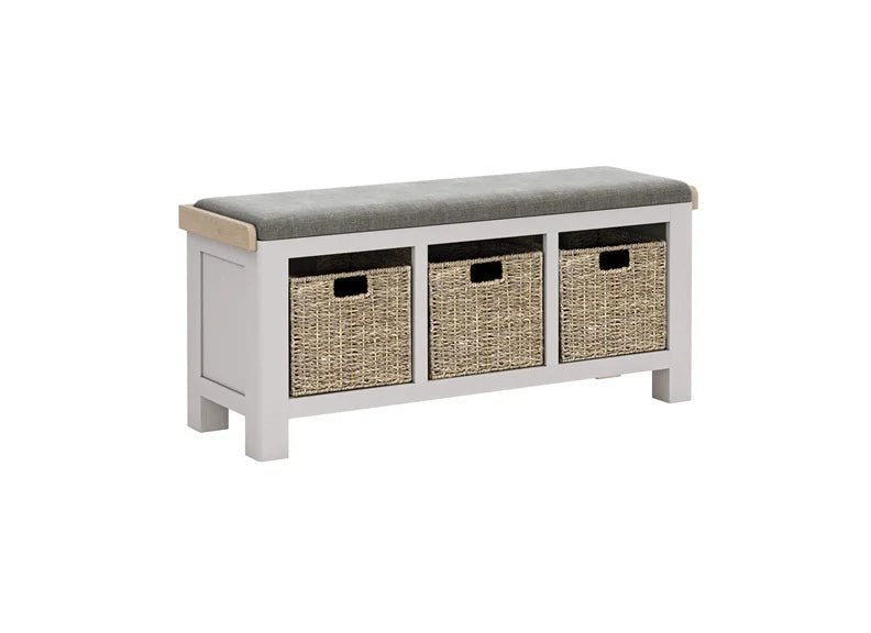 Salcombe Storage Bench - Light Grey - Multiple Cushion Options