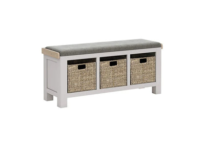 Salcombe Storage Bench - Light Grey - Multiple Cushion Options