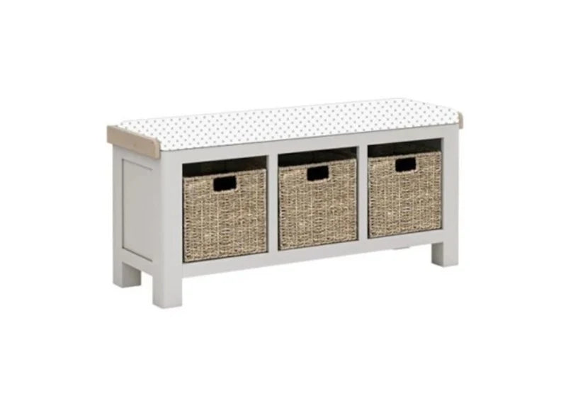 Salcombe Storage Bench - Light Grey - Multiple Cushion Options
