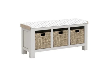 Salcombe Storage Bench - Light Grey - Multiple Cushion Options