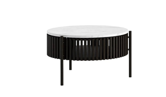 Soho Story Coffee Table - Black w/ Marble Top