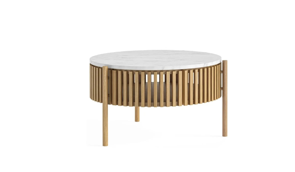 Soho Story Coffee Table - Natural w/ Marble Top