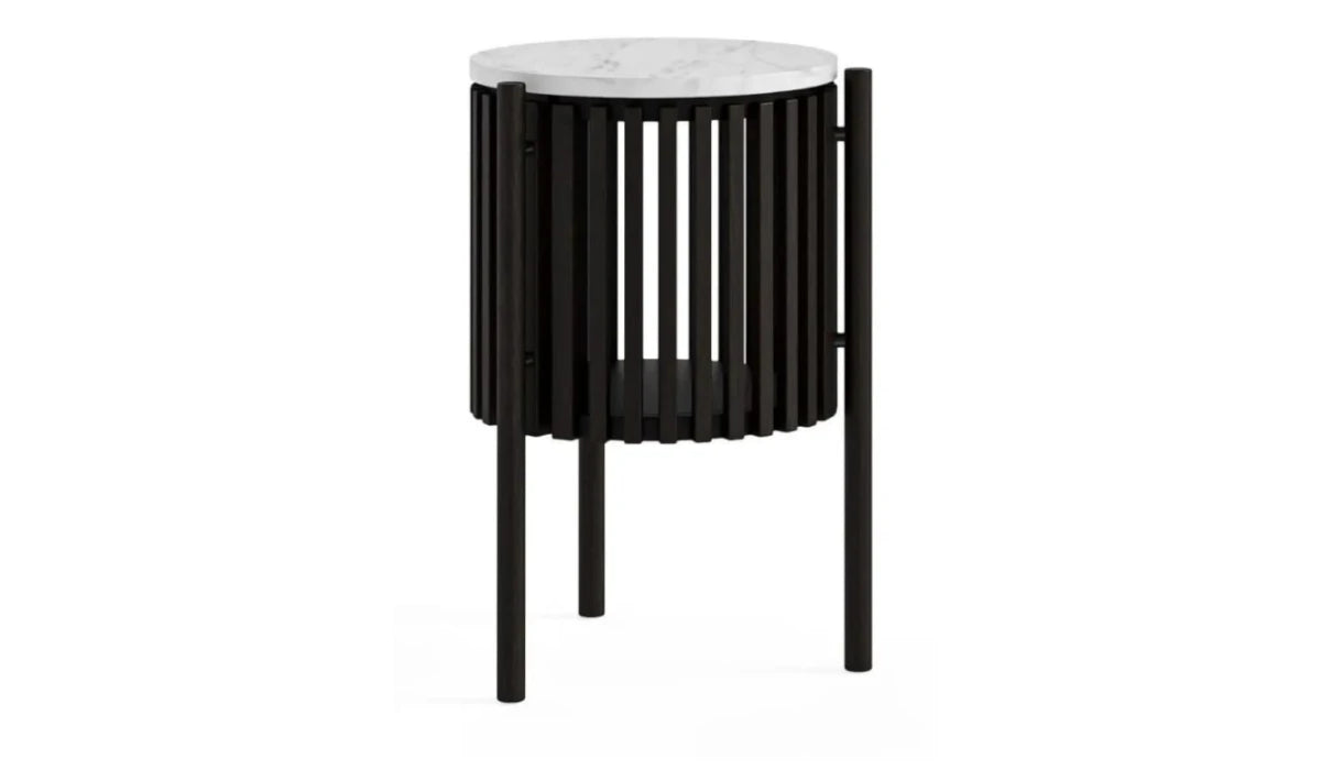 Soho Story Side Table - Black w/ Marble Top