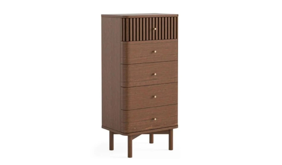 Soho 5 Drawer Tallboy - Brown