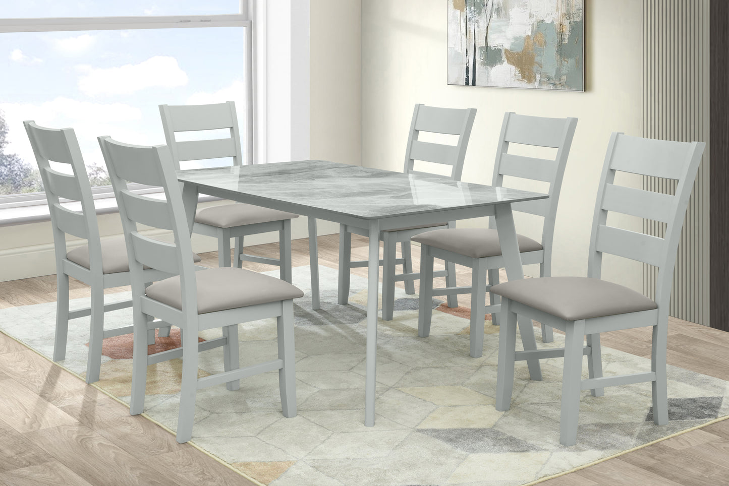 Sorrento 6' Dining Set - Grey