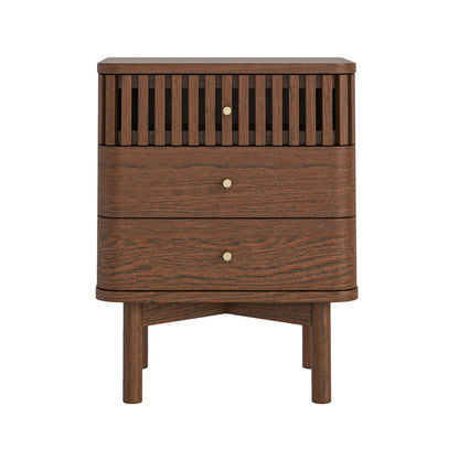 Soho 3 Drawer Bedside Locker - Brown