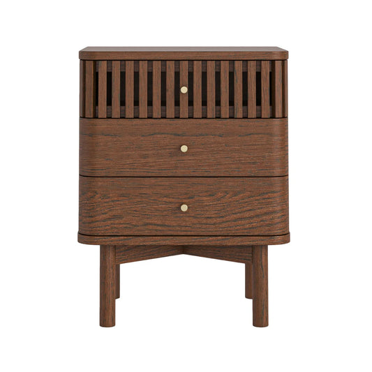Soho 3 Drawer Bedside Locker - Brown