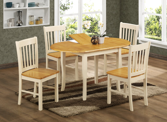 Thames 4' Extendable Dining Set - Cream and Oak