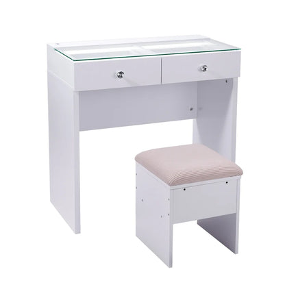 Aisling Vanity Desk, Mirror & Stool with Storage