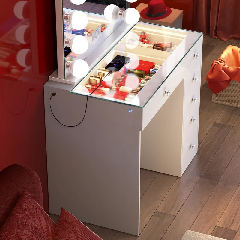 Diana 6 Storage Drawers Vanity Desk