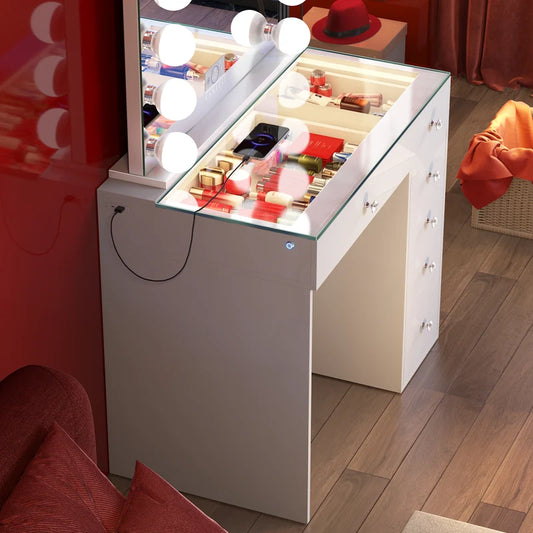 Diana 6 Storage Drawers Vanity Desk