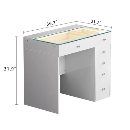 Diana 6 Storage Drawers Vanity Desk
