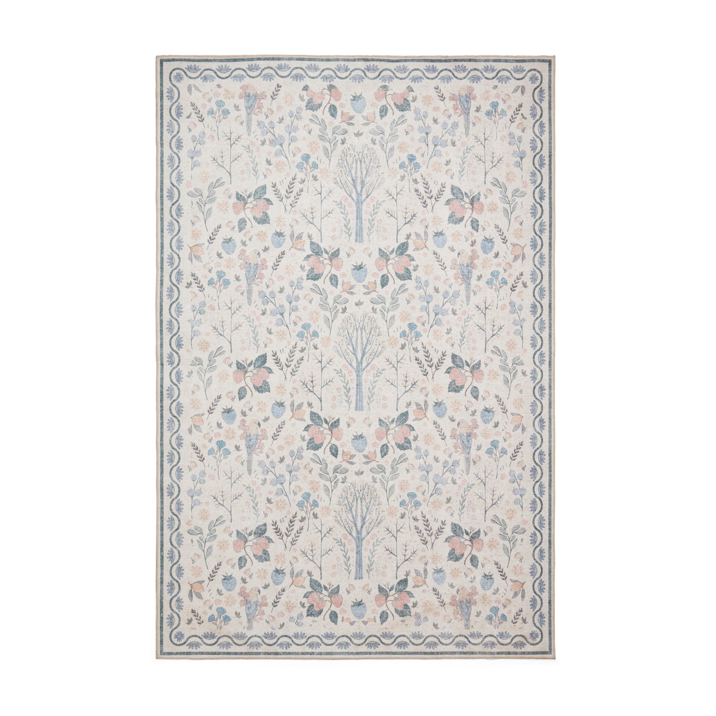 Versailles H1373 Washable Rug - Beige/Blue