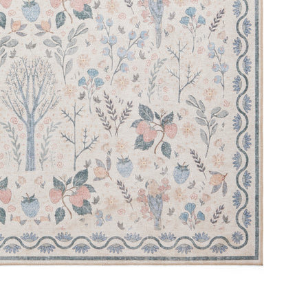 Versailles H1373 Washable Rug - Beige/Blue