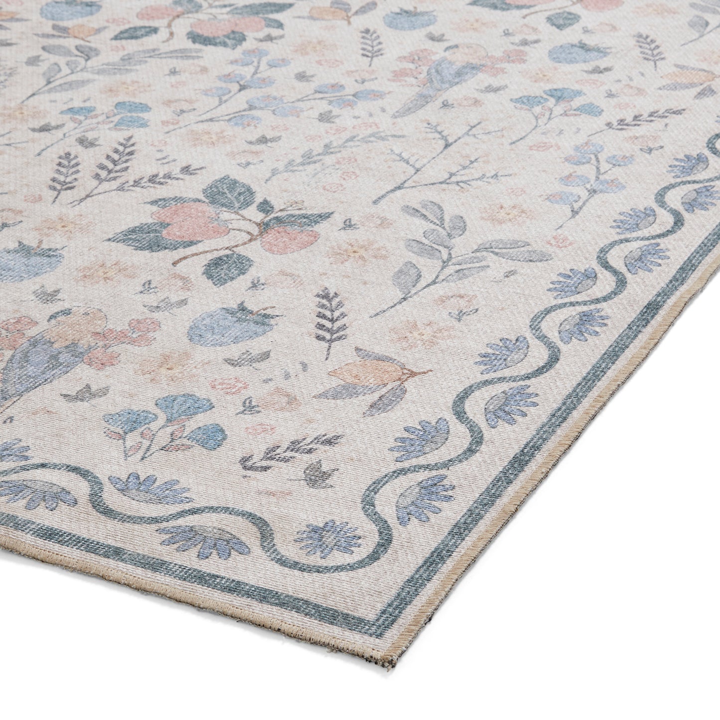 Versailles H1373 Washable Rug - Beige/Blue
