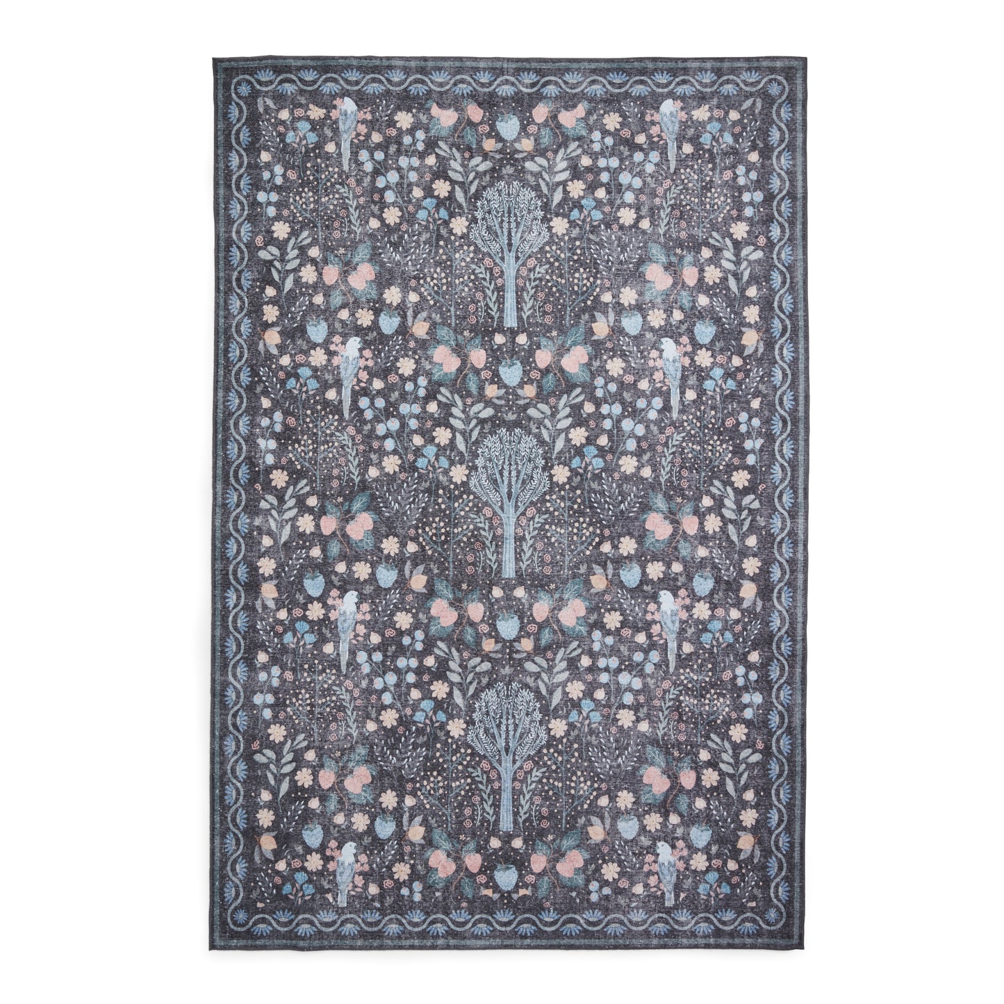 Versailles H1373 Washable Rug - Black/Blue