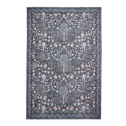 Versailles H1373 Washable Rug - Black/Blue