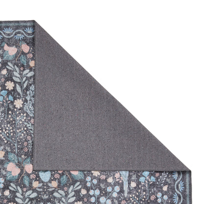 Versailles H1373 Washable Rug - Black/Blue