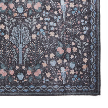 Versailles H1373 Washable Rug - Black/Blue